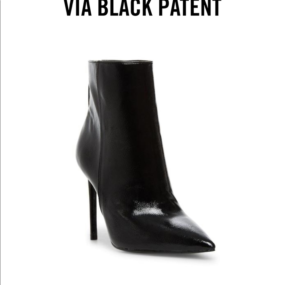Steve Madden Black Patent Leather Booties